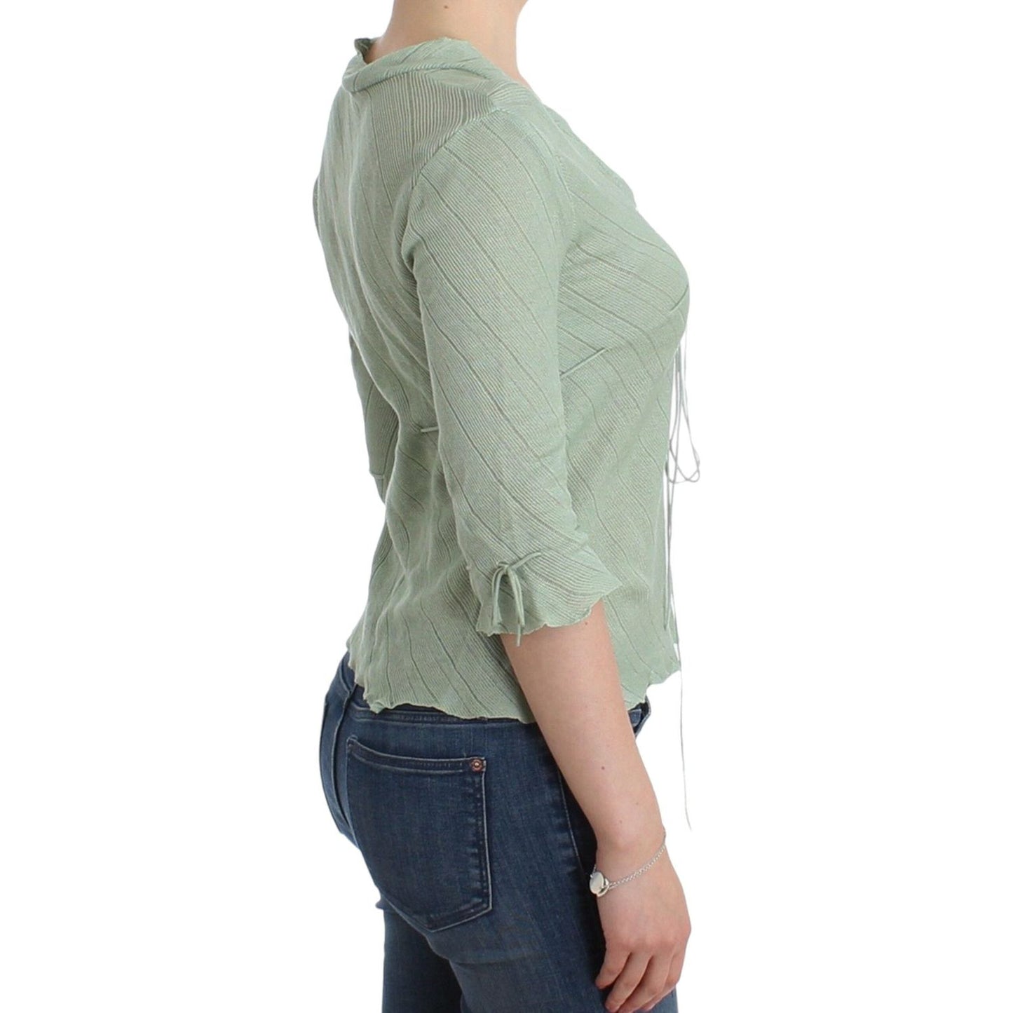 Chic Green Knitted Top – Ethereal Elegance