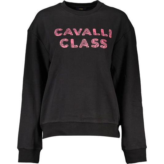 Elegant Brushed Sweatshirt with Print Cavalli Class