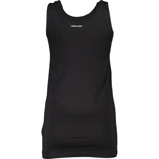 Elegant Black Printed Tank with Logo Detail