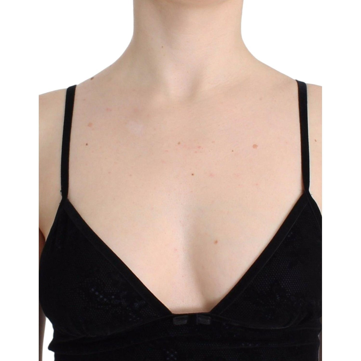 Ermanno Scervino Elegant Black Cami Lingerie Top lingerie-black-bustier-top-camisole-cami-lace
