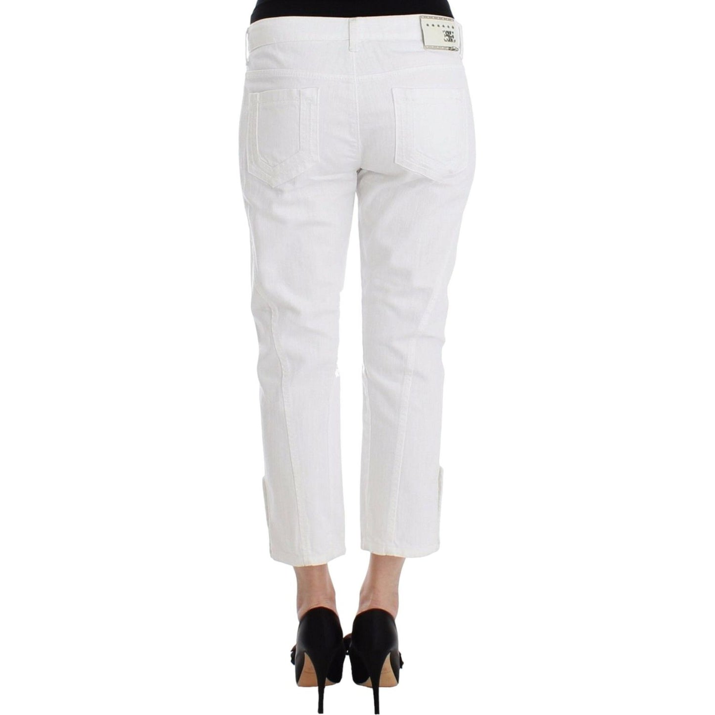 Ermanno Scervino | Chic White Cropped Jeans for Sophisticated Style| McRichard Designer Brands   