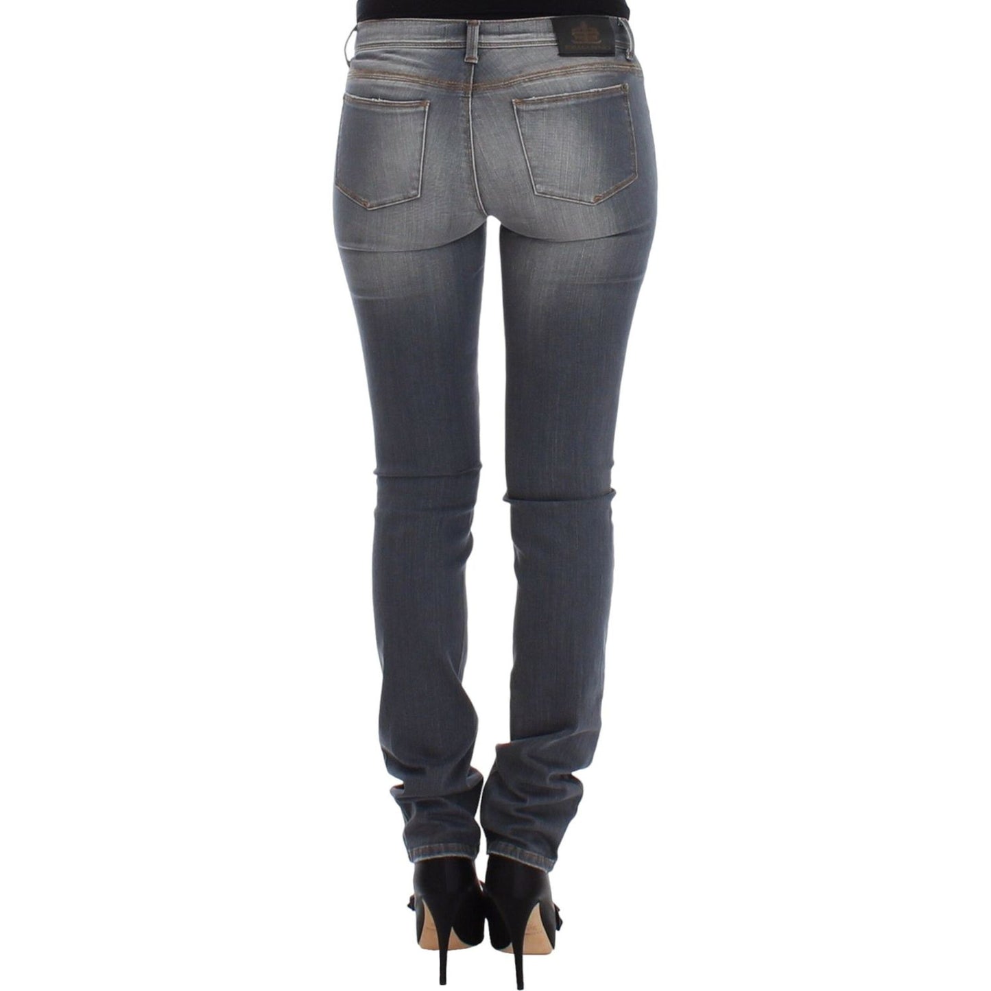 Ermanno Scervino | Chic Gray Slim-Fit Skinny Jeans| McRichard Designer Brands   