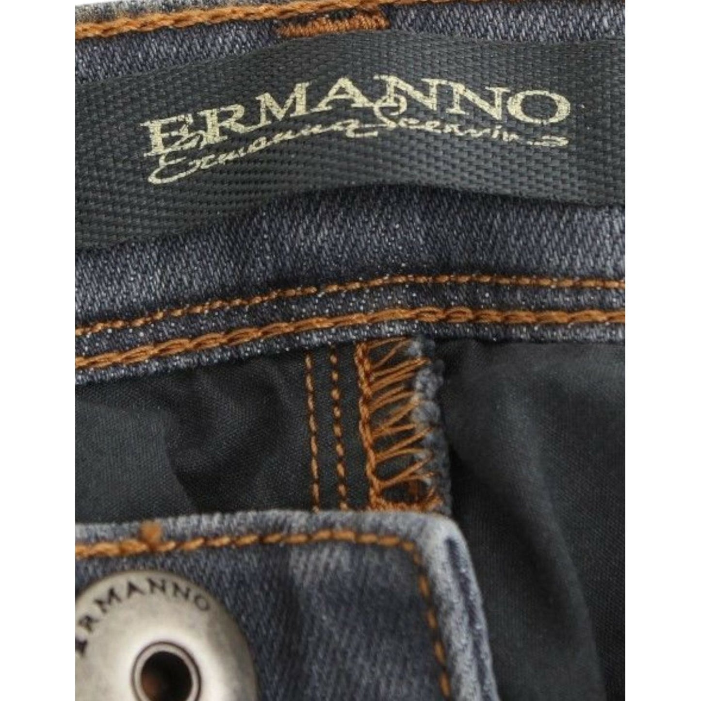 Ermanno Scervino | Chic Gray Slim-Fit Skinny Jeans| McRichard Designer Brands   