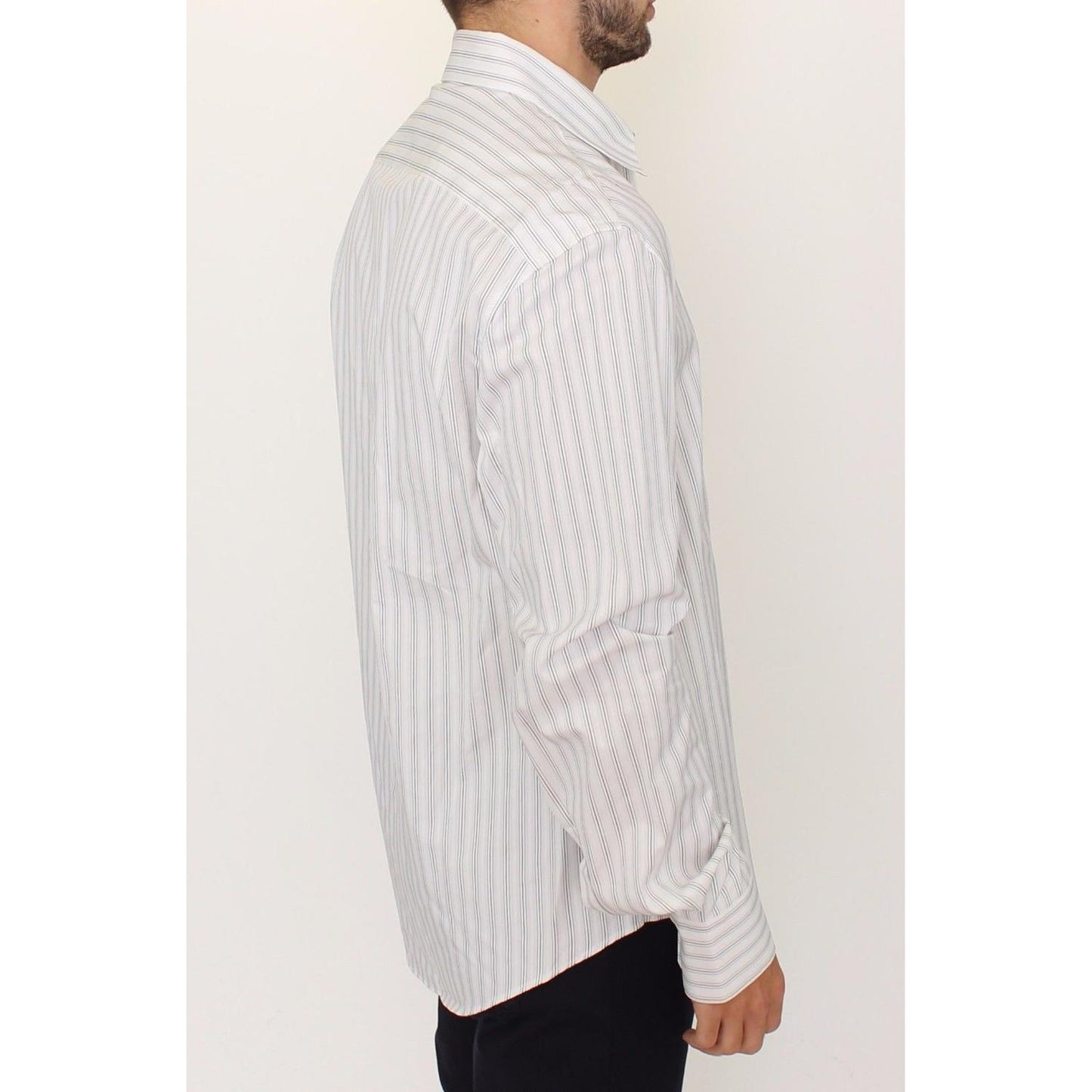 Elegant Striped Cotton Casual Shirt