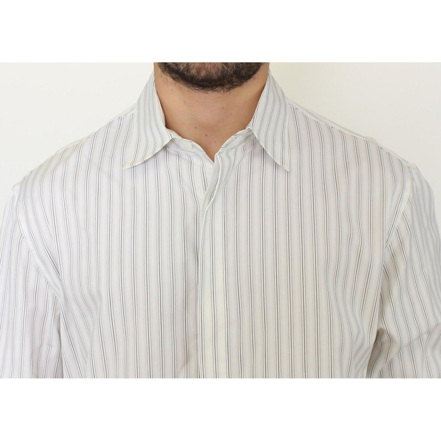 Elegant Striped Cotton Casual Shirt