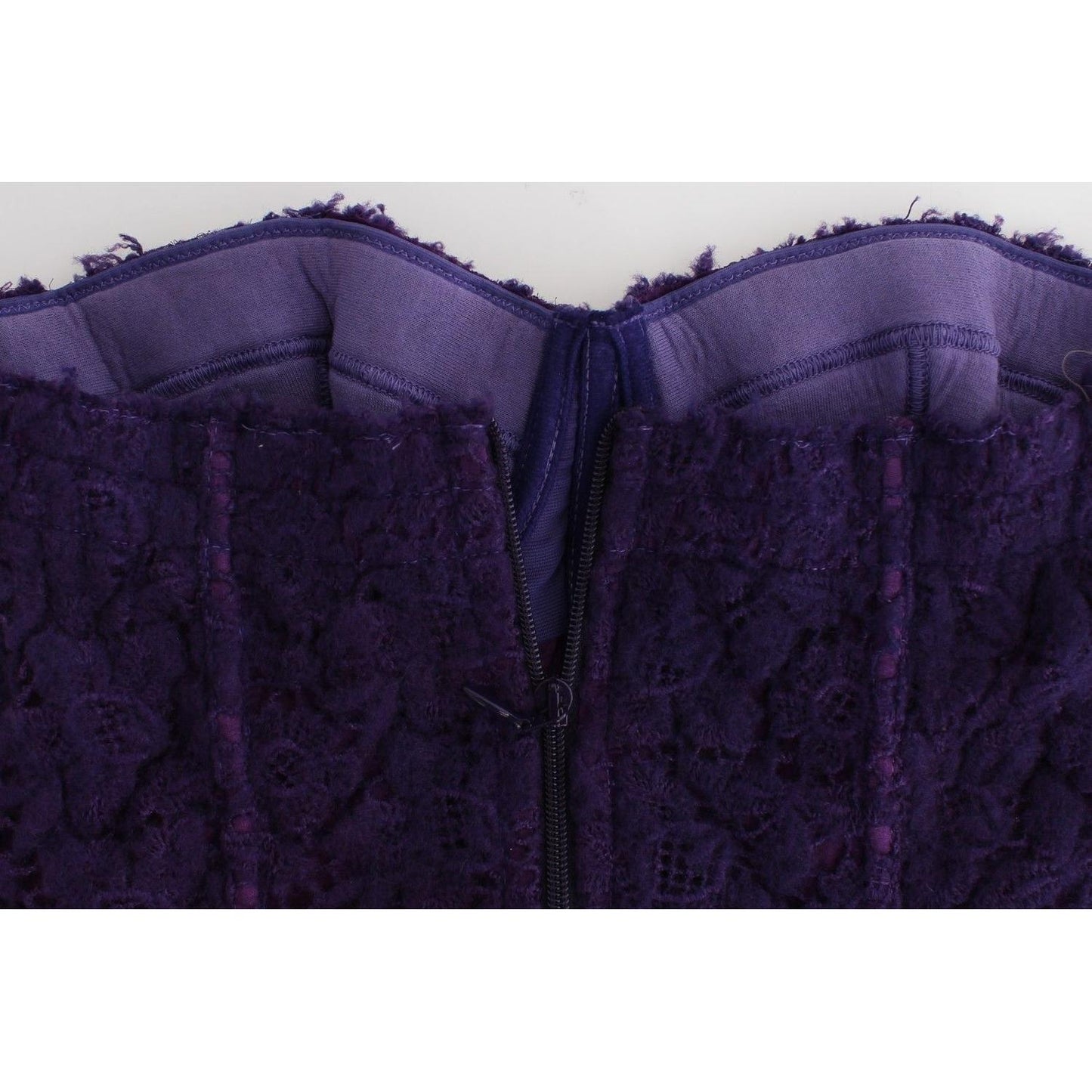 Purple Lace Silk Blend Bustier Corset