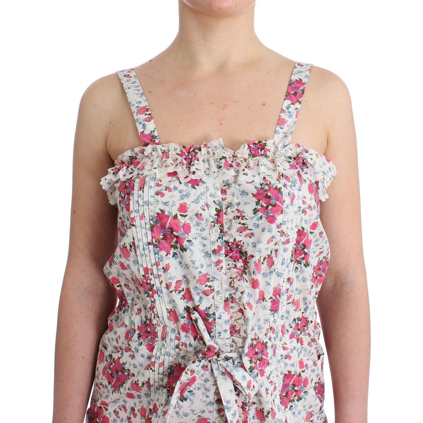 Ermanno Scervino Ermanno Scervino Floral Sundress Dresses beachwear-pink-floral-beach-mini-dress-short