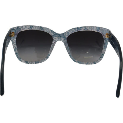 Dolce & Gabbana Blue Lace Acetate Rectangle Shades DG4226 Sunglasses