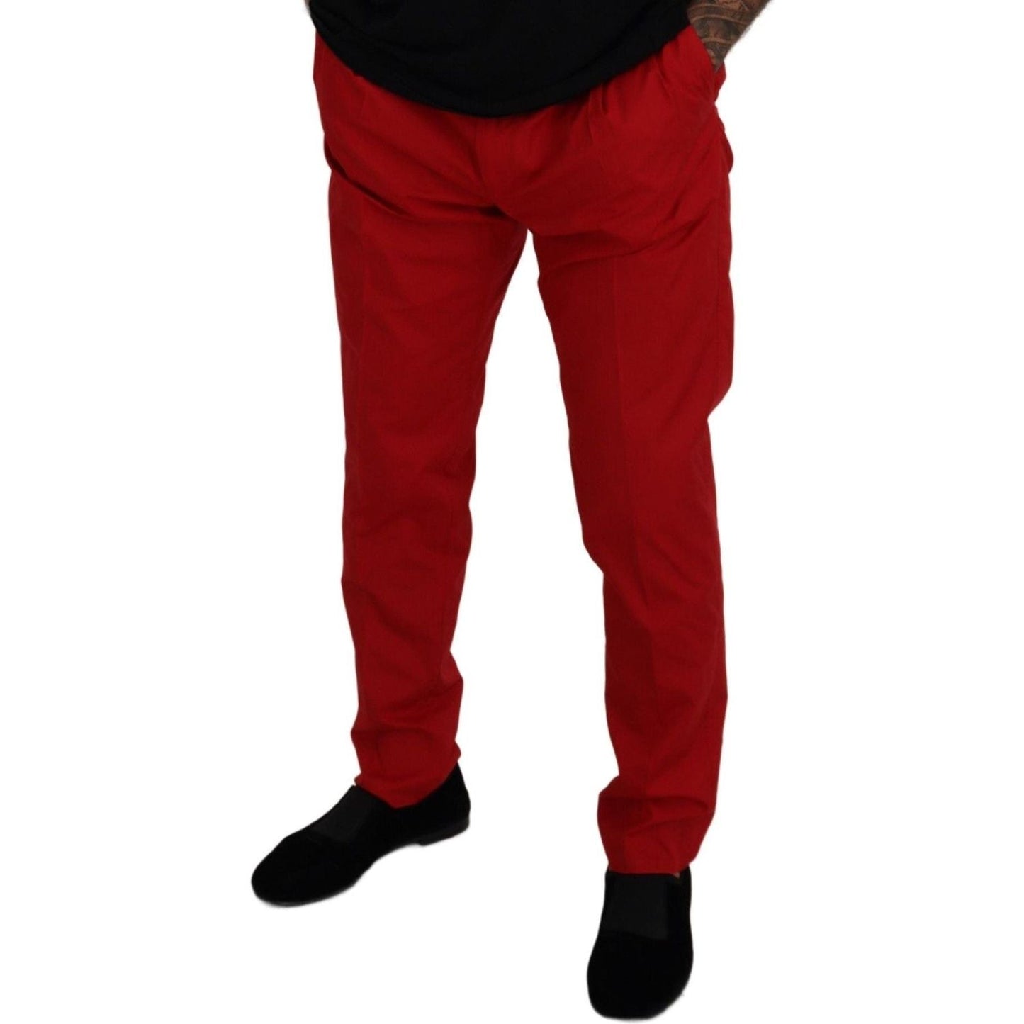 Elegant Slim Fit Crimson Chinos