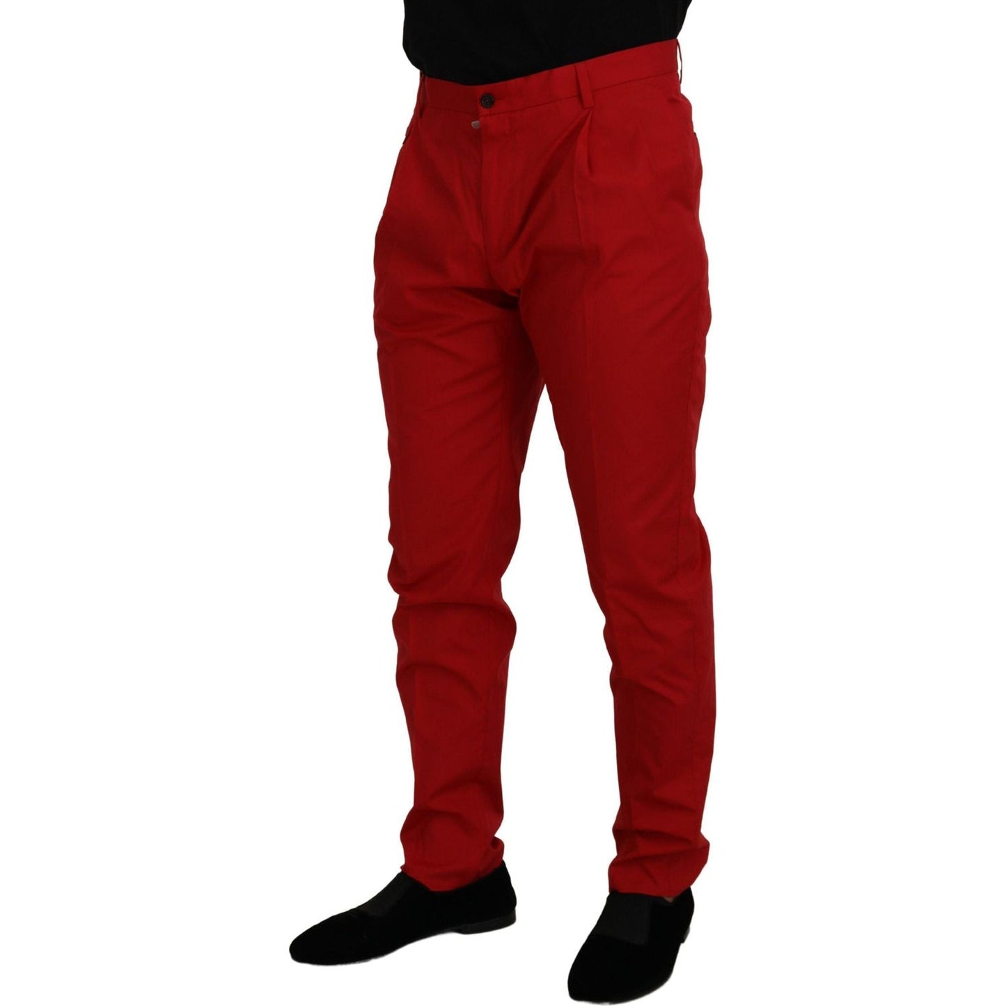 Elegant Slim Fit Crimson Chinos