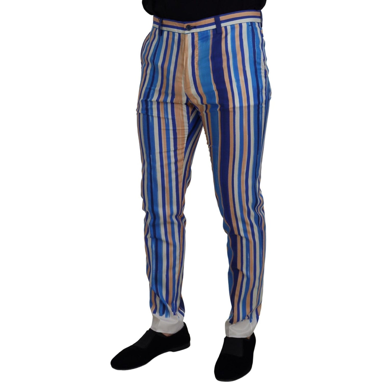 Sleek Striped Slim Fit Chinos