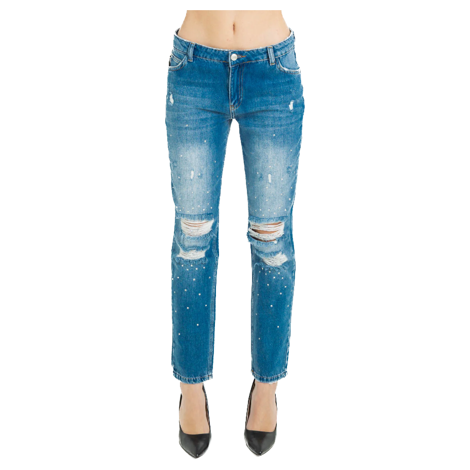 Chic Distressed Straight Leg Jeans