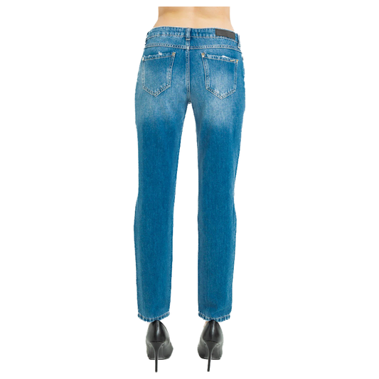 Chic Distressed Straight Leg Jeans