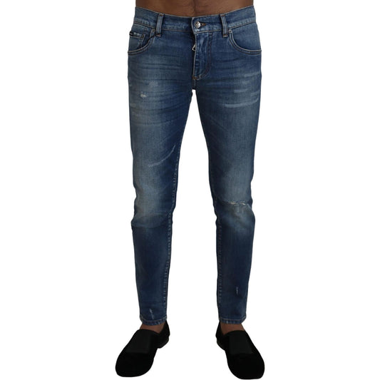 Elegant Slim Fit Italian Denim Jeans