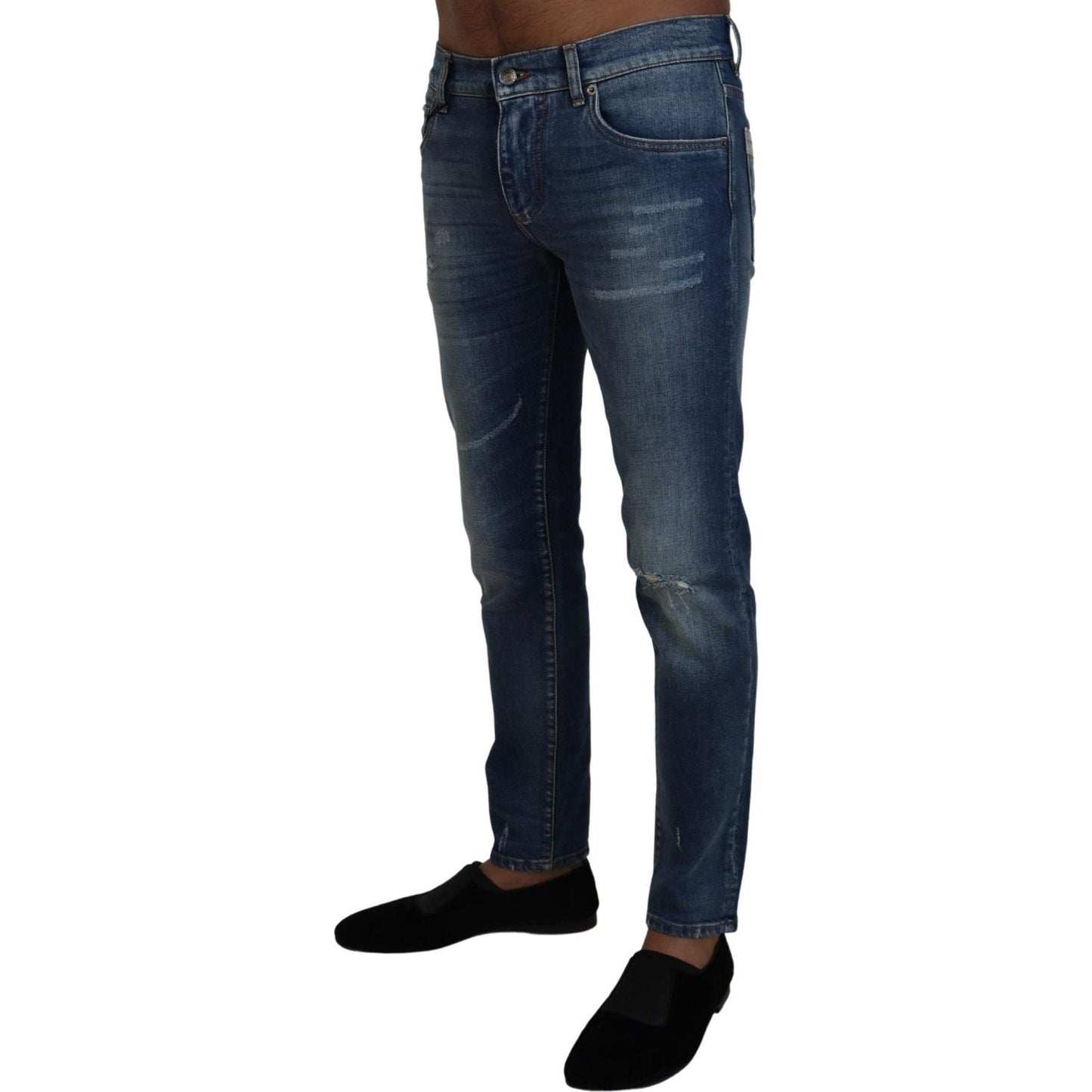 Elegant Slim Fit Italian Denim Jeans