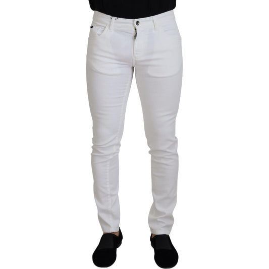 Dolce & Gabbana White Slim Skinny Stretch Cotton Denim Jeans Dolce & Gabbana