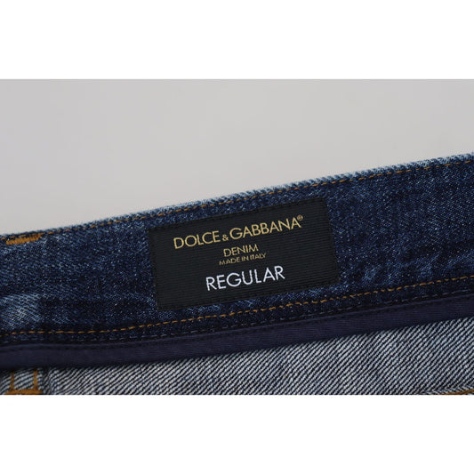 Elegant Blue Wash Regular Fit Jeans