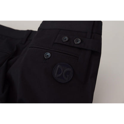 Dolce & Gabbana Blue Stretch Cotton Slim Trousers Chinos Pants