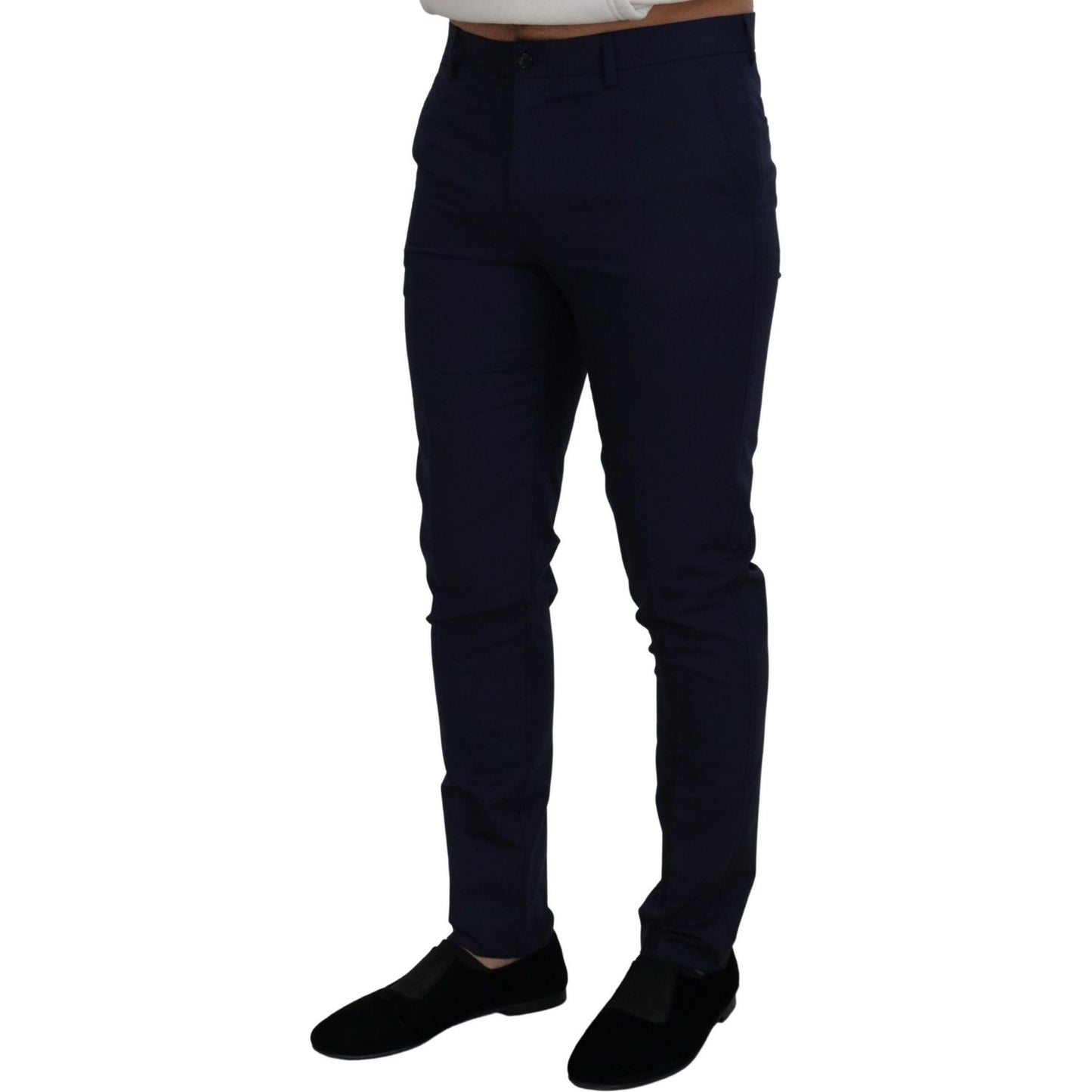 Elegant Slim Fit Blue Dress Pants