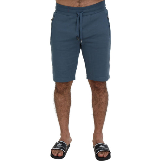 Dolce & Gabbana Blue Cotton Bermuda Casual Mens Shorts Dolce & Gabbana