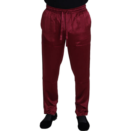 Silk Lounge Pants in Bordeaux