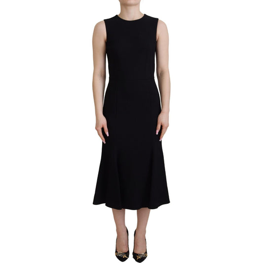 Elegant Fit and Flare Black Sheath Dress