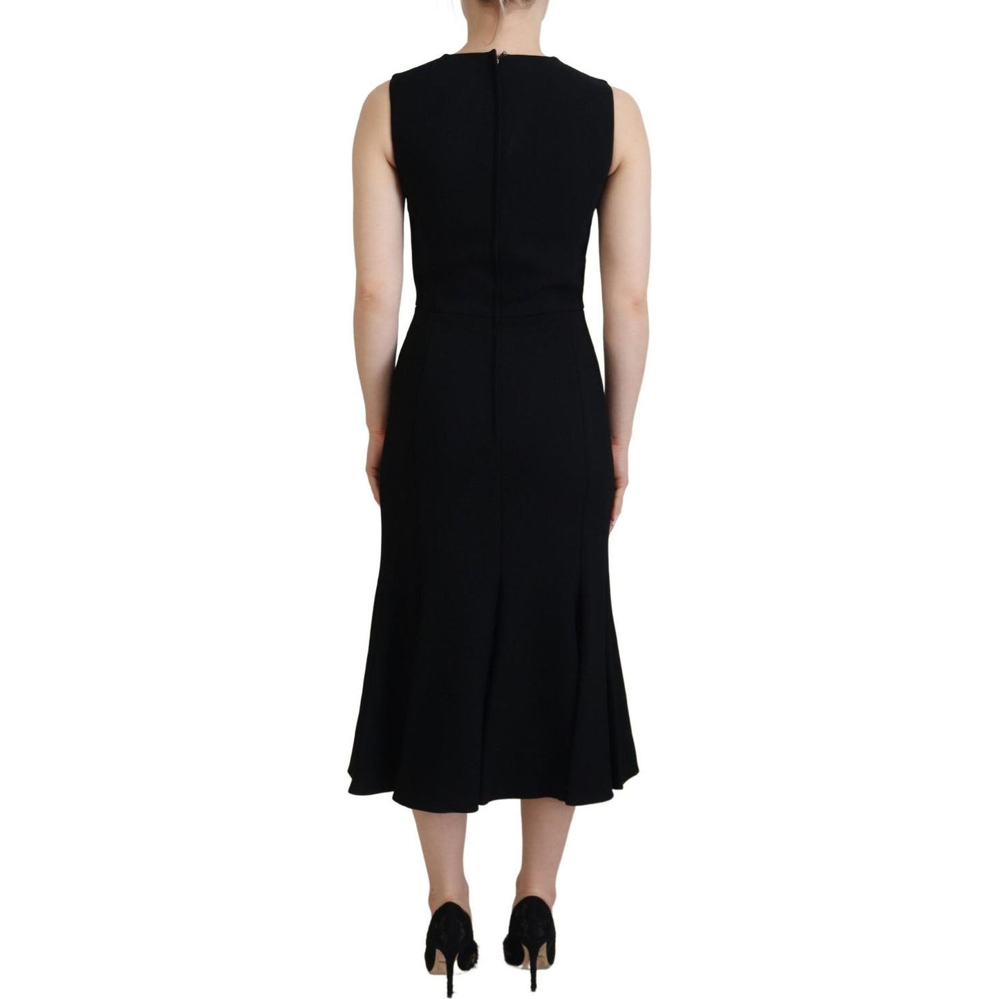 Elegant Fit and Flare Black Sheath Dress