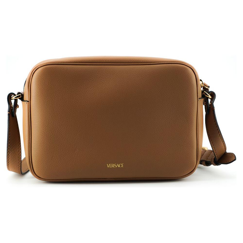 Versace Brown Calf Leather Camera Shoulder Bag