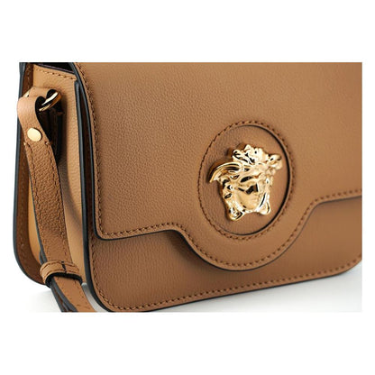 Versace Brown Calf Leather Shoulder Bag WOMAN SHOULDER BAGS