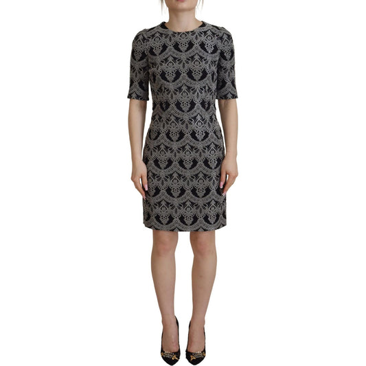 Elegant Jacquard Bodycon Shift Dress