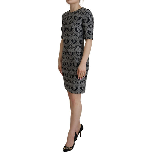 Elegant Jacquard Bodycon Shift Dress