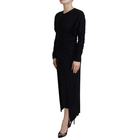 Elegant Sheath Wrap Dress with Long Sleeves