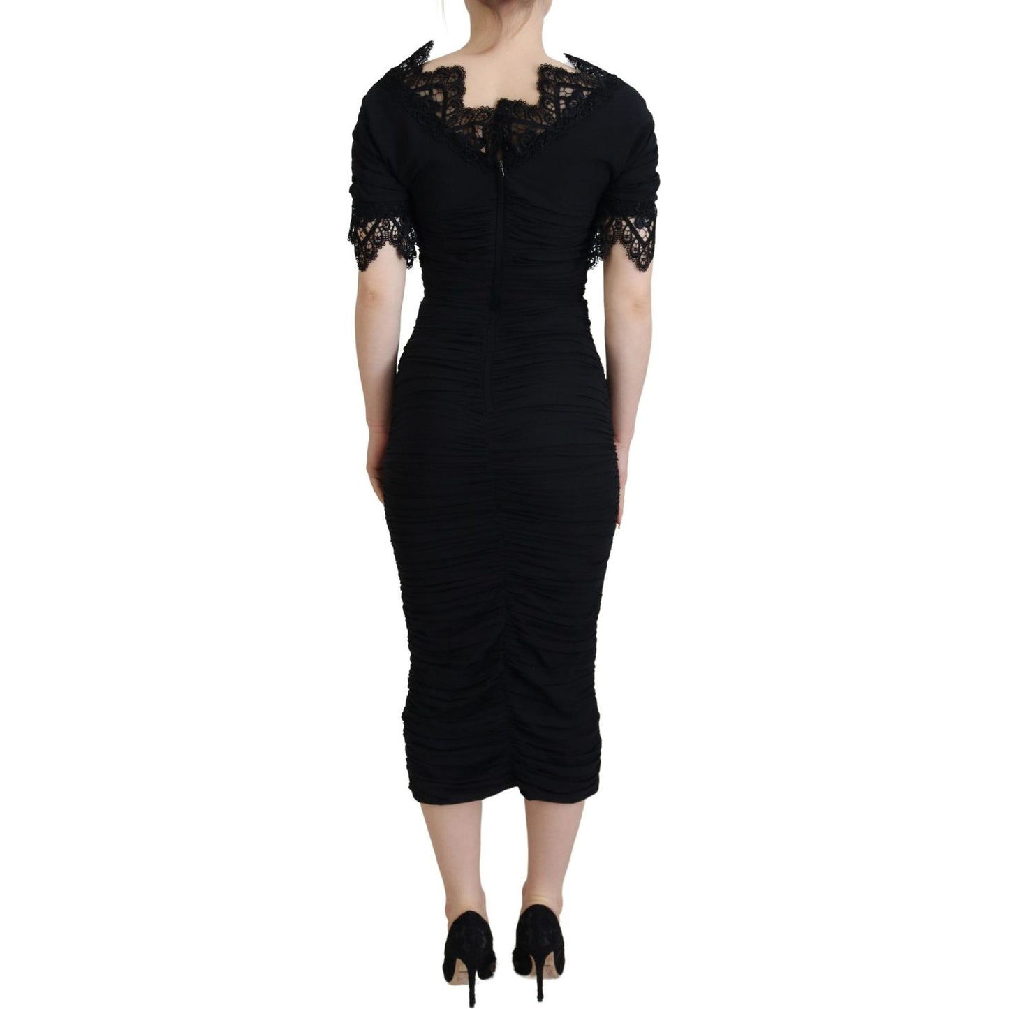 Elegant Sheath Short Sleeve Midi Dress