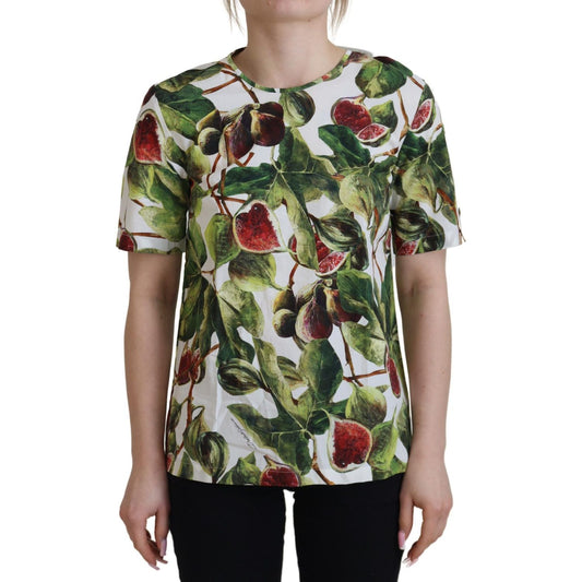 Chic Multicolor Fig Print Cotton Top