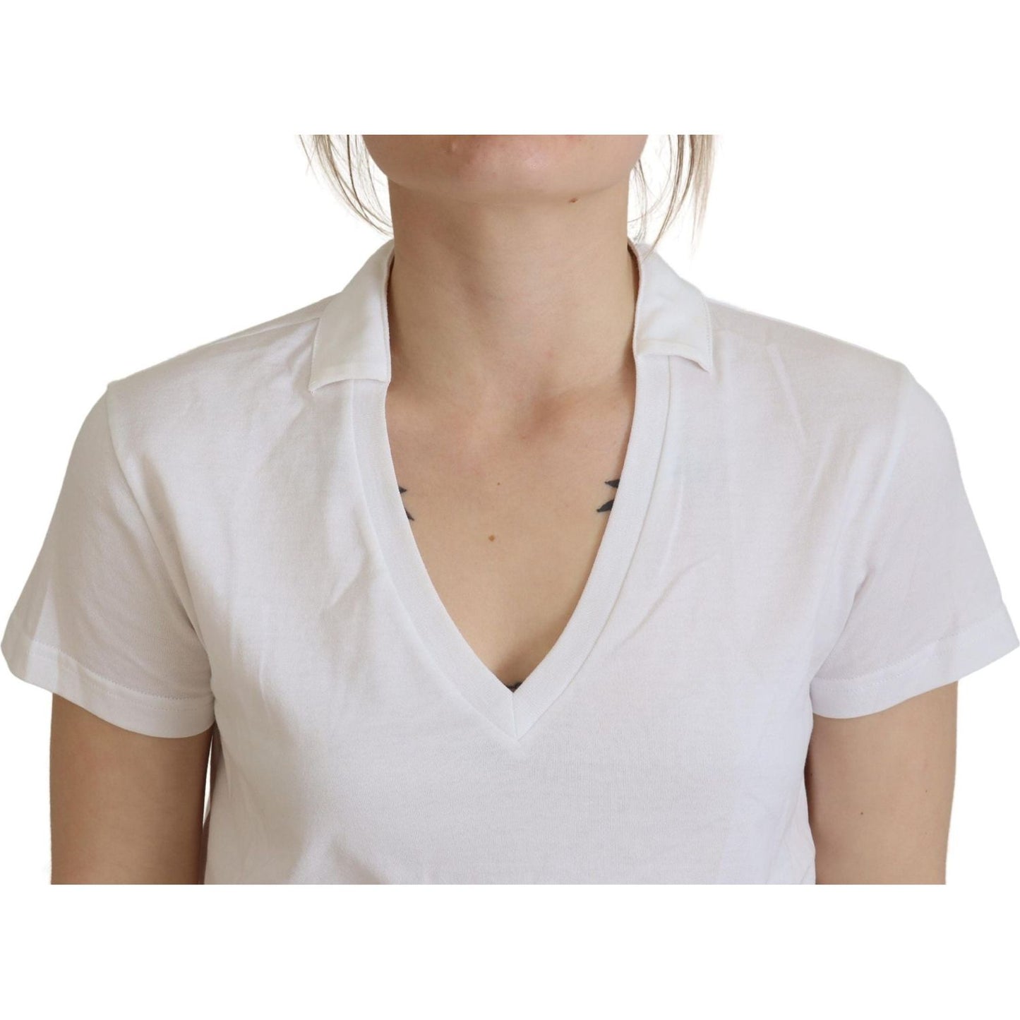 Elegant White Cotton Top Tee