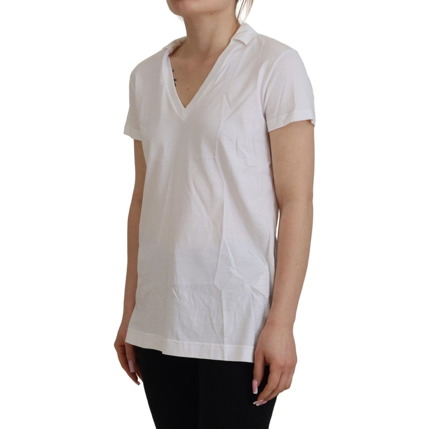 Elegant White Cotton Top Tee