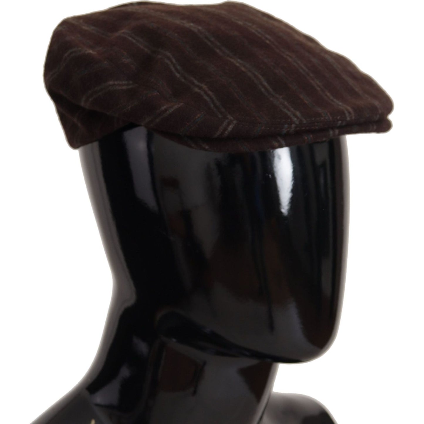 Elegant Striped Wool Blend Newsboy Cap