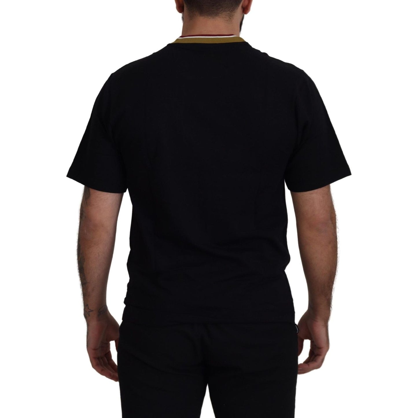 Iconic Black Cotton Crew Neck Tee