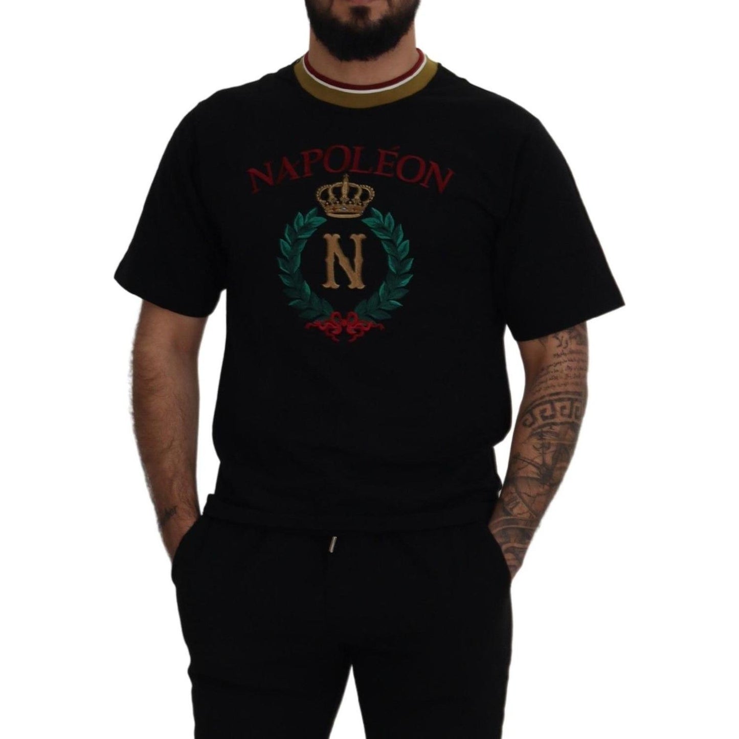 Iconic Black Cotton Crew Neck Tee