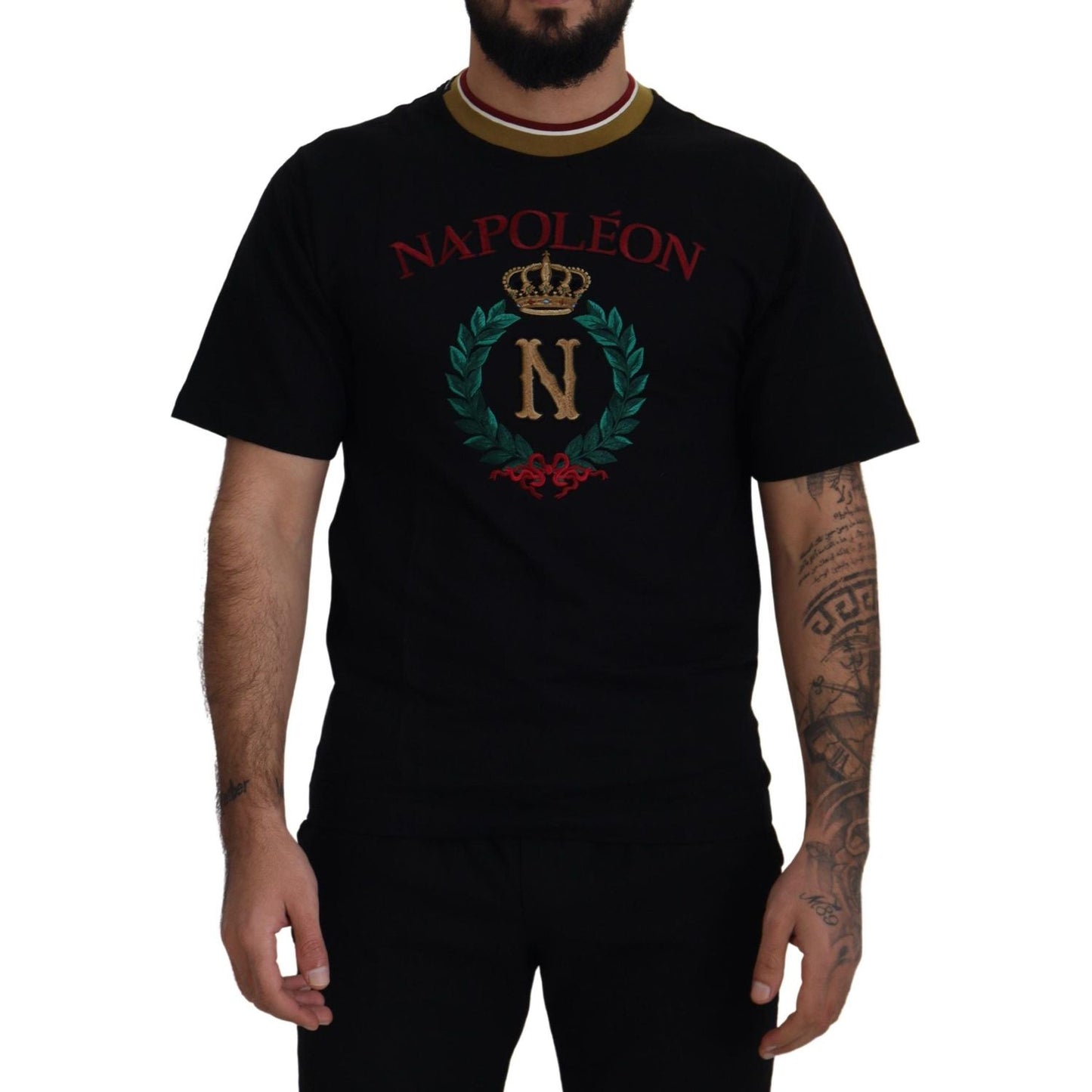 Iconic Black Cotton Crew Neck Tee