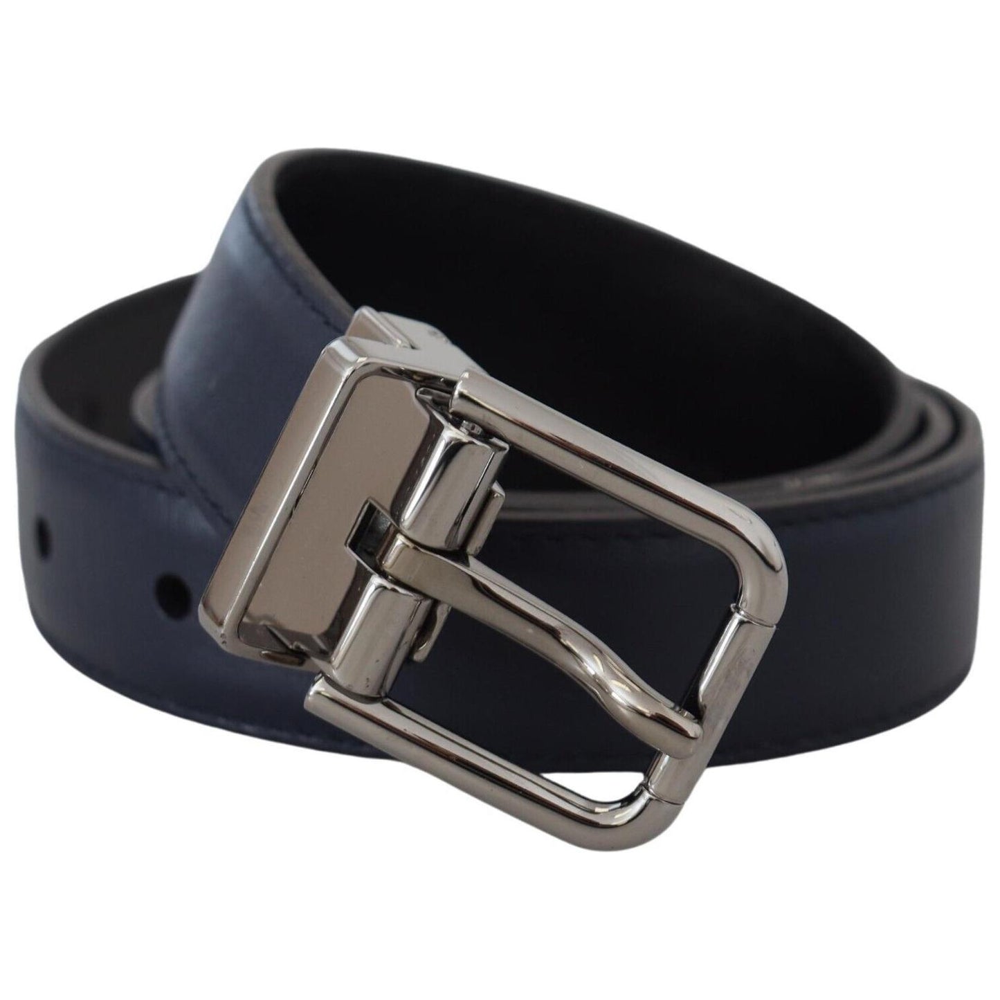 Elegant Blue Calf Leather Belt