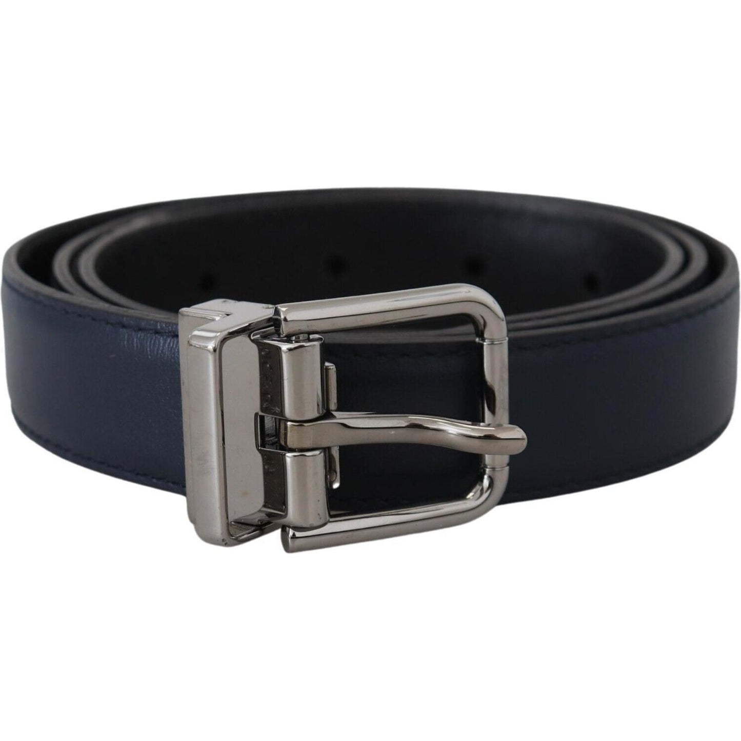 Elegant Blue Calf Leather Belt