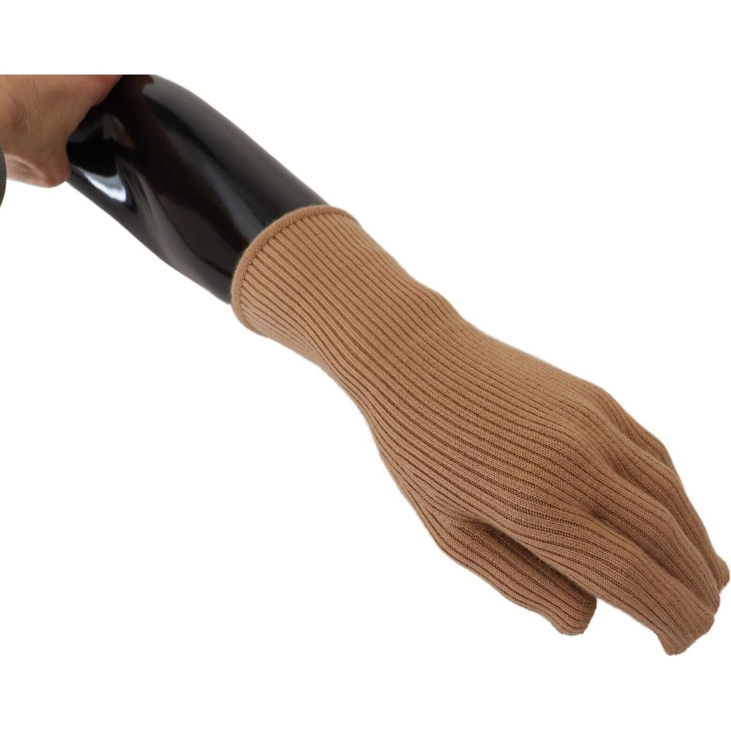 Elegant Beige Cashmere Winter Gloves