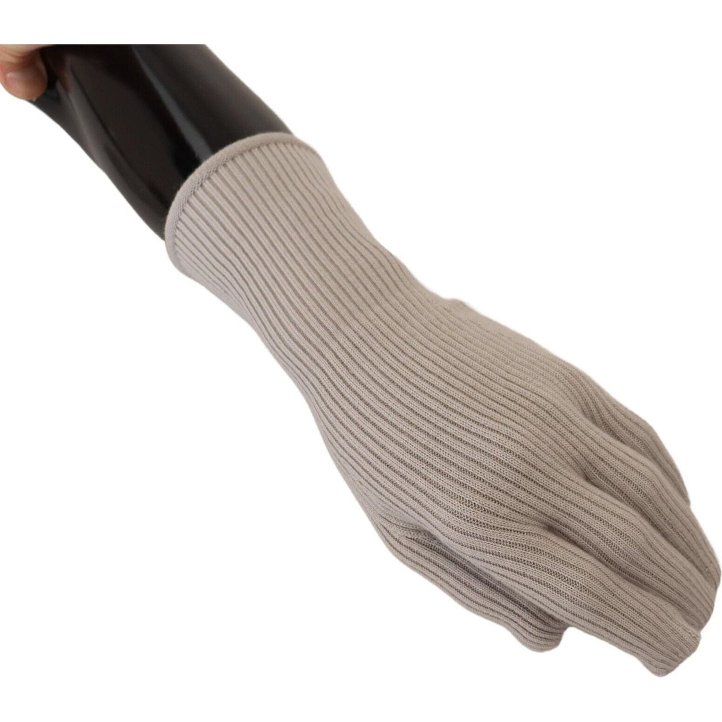 Elegant Light Gray Cashmere Gloves