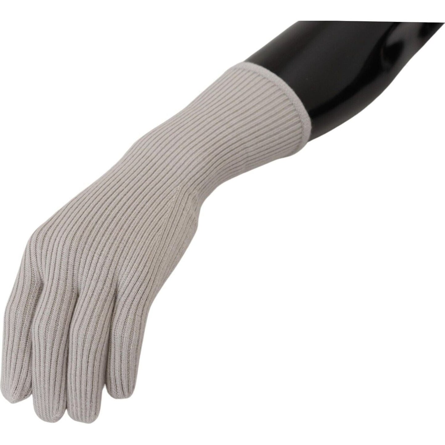 Elegant Light Gray Cashmere Gloves