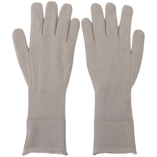 Elegant Light Gray Cashmere Gloves