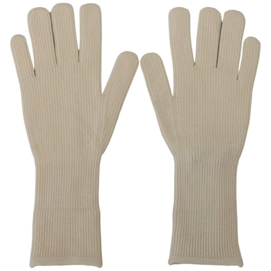 Elegant White Cashmere Gloves