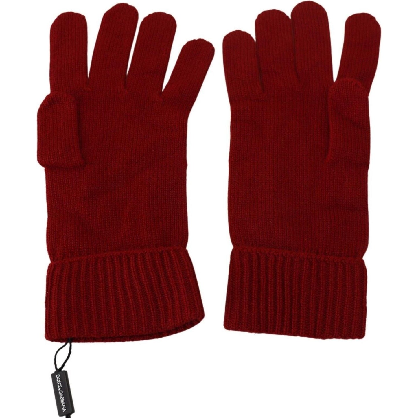 Elegant Red Cashmere Winter Gloves