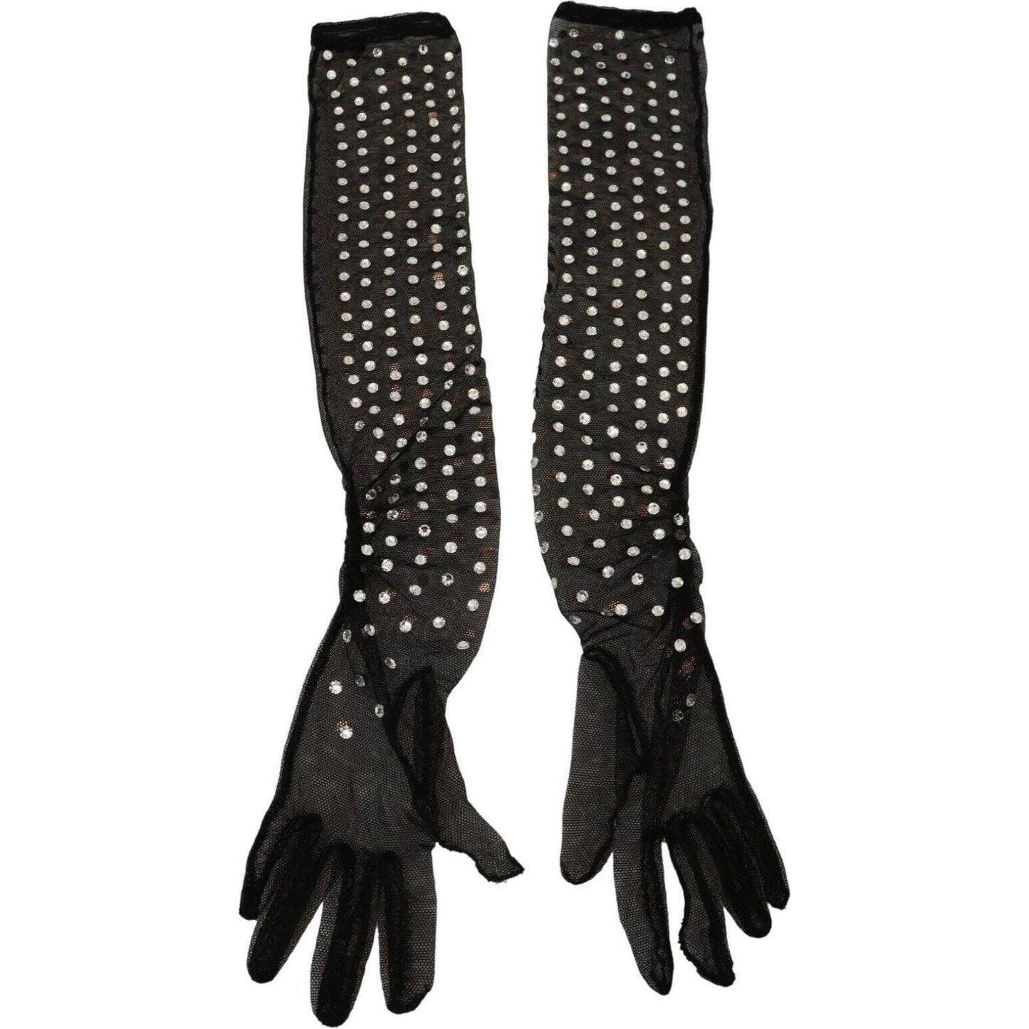 Elegant Elbow Length Black Gloves