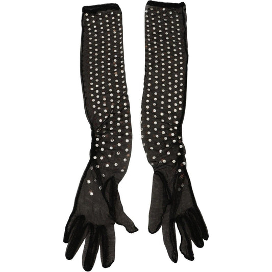 Elegant Elbow Length Black Gloves